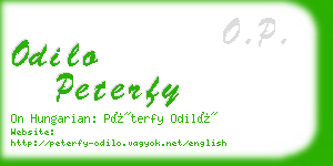 odilo peterfy business card